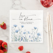 Love In Bloom Blue Bridal Shower Napkins (インサイチュ)