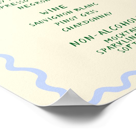 Love in Bloom Blue Green Cin Cin Bar Menu ポスター (角)