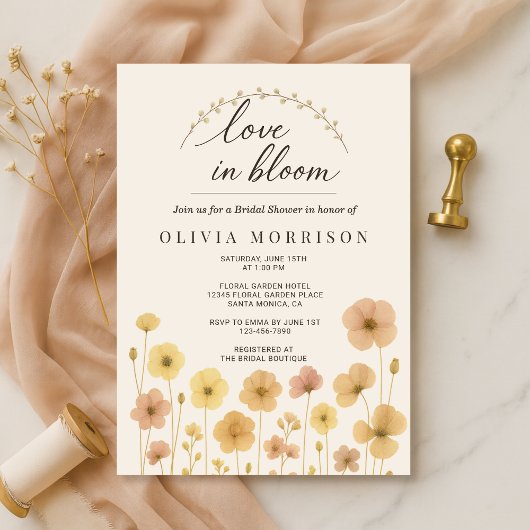Love In Bloom Boho Bridal Shower  招待状