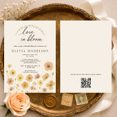 Love In Bloom Boho QR Code Bridal Shower  招待状