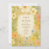 Love in Bloom Botanical QR Code Bridal Shower 招待状 (正面)