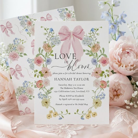 Love in Bloom Bridal Shower 招待状