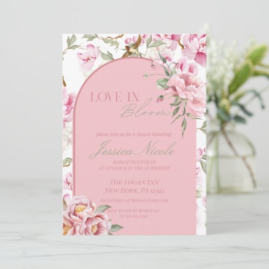 Love In Bloom Bridal Shower Invitation 招待状 (スタンド正面)