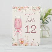 Love in Bloom Champagne Pink Bow Bridal Shower 招待状 (スタンド正面)