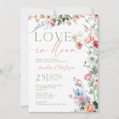 Love in Bloom Colorful Bridal Shower Invite 招待状 (正面)