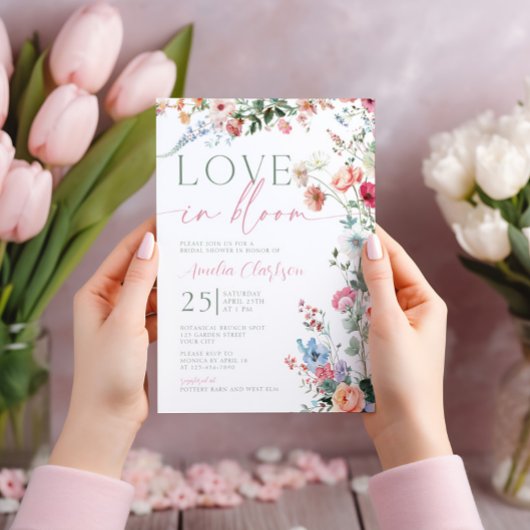 Love in Bloom Colorful Bridal Shower Invite 招待状