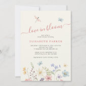 Love in bloom colorful wildflowers bridal shower 招待状 (正面)