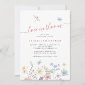 Love in bloom colorful wildflowers bridal shower 招待状 (正面)