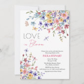 Love in Bloom Dragonflies Bridal Shower 招待状 (正面)