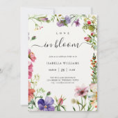 Love in Bloom Floral Bridal Shower 招待状 (正面)
