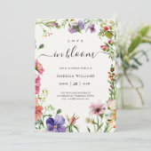 Love in Bloom Floral Bridal Shower 招待状 (スタンド正面)