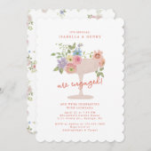 Love in Bloom Floral engagement party invitation 招待状 (正面/裏面)