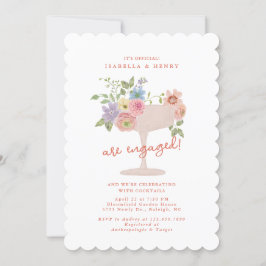 Love in Bloom Floral engagement party invitation 招待状