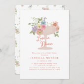 Love in Bloom Floral Garden Bridal Shower 招待状 (正面/裏面)