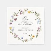 Love in Bloom Floral Wildflower Bridal Shower スタンダードカクテルナプキン (正面)