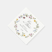 Love in Bloom Floral Wildflower Bridal Shower スタンダードカクテルナプキン (角)