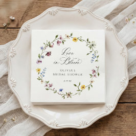 Love in Bloom Floral Wildflower Bridal Shower スタンダードカクテルナプキン