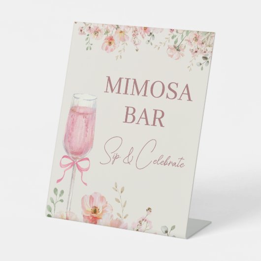 Love in Bloom Mimosa Bar Bridal Shower 台座サイン (正面)