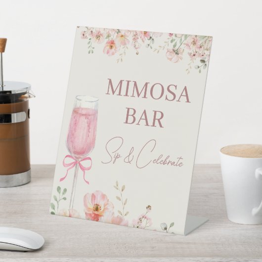 Love in Bloom Mimosa Bar Bridal Shower 台座サイン (インサイチュ)