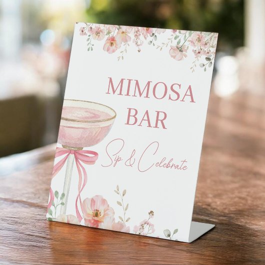 Love in Bloom Mimosa Bar Bridal Shower 台座サイン