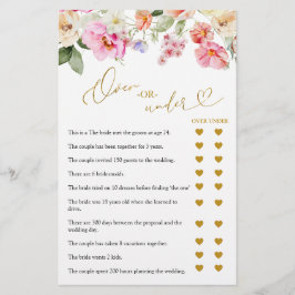 Love In Bloom Over or Under Games Card