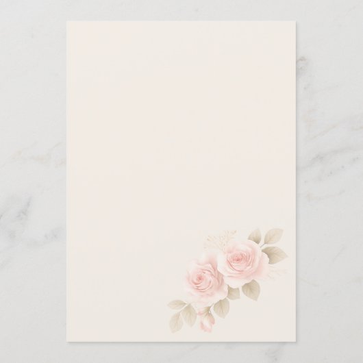 Love in Bloom Pink Champagne Bow Bridal Shower 招待状 (裏面)