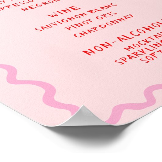 Love in Bloom Red Pink Cin Cin Bar Menu ポスター (角)