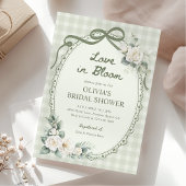 Love in Bloom Sage Green Floral Bridal Shower 招待状
