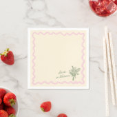 Love in Bloom Sage Pink Bridal Shower スタンダードカクテルナプキン (インサイチュ)