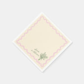 Love in Bloom Sage Pink Bridal Shower スタンダードカクテルナプキン (角)