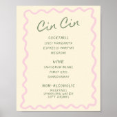 Love in Bloom Sage Pink Cin Cin Bar Menu ポスター (正面)