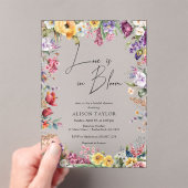 Love In Bloom Spring Floral Bridal Shower アクリル招待状 (インサイチュ (ポータブル))