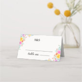 Love in Bloom spring flowers wedding プレイスカード (裏面)