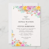 Love in Bloom spring flowers wedding 招待状 (正面)