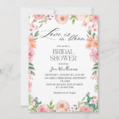 Love in Bloom Spring Garden Floral Bridal shower 招待状 (正面)