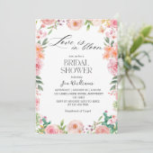 Love in Bloom Spring Garden Floral Bridal shower 招待状 (スタンド正面)