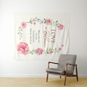 Love in Bloom Summer Floral Bridal Shower Welcome タペストリー (インサイチュ(横))