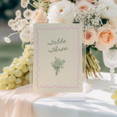 Love in Bloom Whimsical Handwritten Table 3 Card 招待状