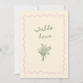 Love in Bloom Whimsical Handwritten Table 4 Card 招待状 (正面)
