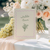 Love in Bloom Whimsical Handwritten Table 4 Card 招待状