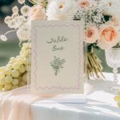 Love in Bloom Whimsical Handwritten Table One Card 招待状