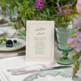 Love in Bloom Whimsical Handwritten Table Two Card 招待状