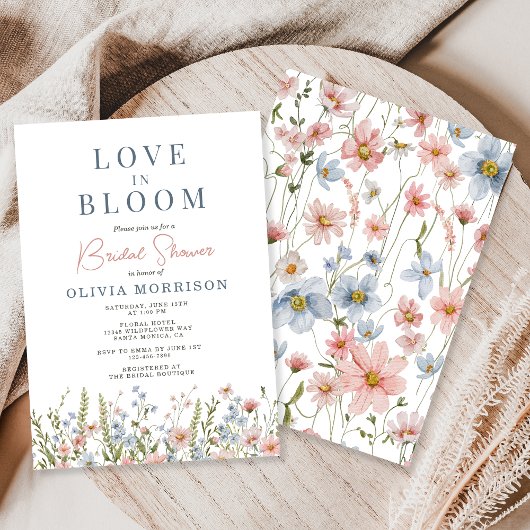Love in Bloom Wildflower Bridal Shower 招待状