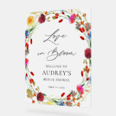 Love in Bloom Wildflower Bridal Shower Welcome アクリルサイン (傾斜)