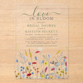Love in Bloom Wildflower Meadow Bridal Shower アクリル招待状 (正面)