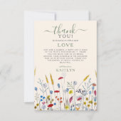Love in Bloom Wildflower Meadow Bridal Shower サンキューカード (正面)