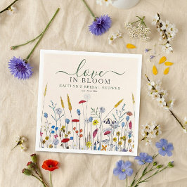 Love in Bloom Wildflower Meadow Bridal Shower スタンダードカクテルナプキン