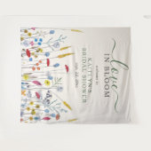 Love in Bloom Wildflower Meadow Bridal Shower タペストリー (正面(横))