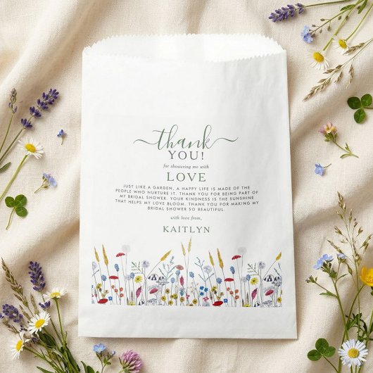 Love in Bloom Wildflower Meadow Bridal Shower フェイバーバッグ