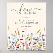 Love in Bloom Wildflower Meadow Bridal Shower ポスター (正面)